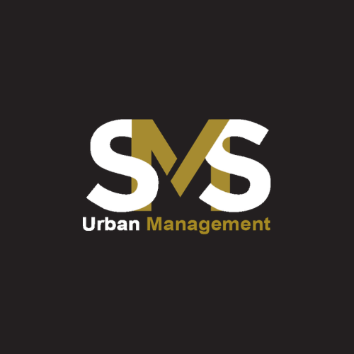 SVS Urban Management logo on a dark background with white letters and a gold V in the center, plus the text 'Urban Management' below.